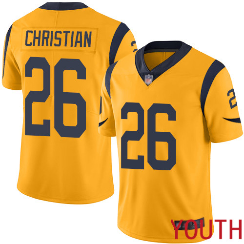 Los Angeles Rams Limited Gold Youth Marqui Christian Jersey NFL Football 26 Rush Vapor Untouchable
